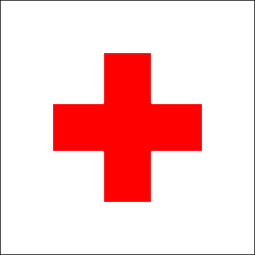 красный флаг с белым крестом