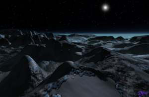 Так художник изобразил когда-то поверхность Плутона. Не исключено, что объект 134340 выглядел бы менее романтично (изображение с сайта www.universetoday.com)