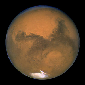 Марс во время Великого противостояния 2003 года. Фото телескопа «Хаббл». Изображение с сайта www.universetoday.com