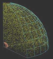 Усовершенствованная версия детектора гравитационных волн LIGO позволит «прощупывать» гораздо большую часть вселенной, чем доступна сейчас (маленький объемчик в углу). Для этого, однако, потребуется решить ряд непростых технических задач (изображение с сайта www.ligo.caltech.edu)