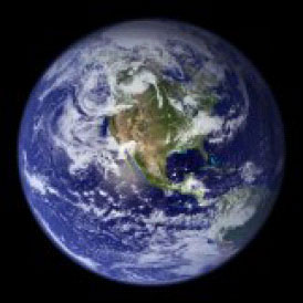 Изображение Земли с разрешением 200 км на пиксел. В будущем такие снимки можно будет получать и для планет других звездных систем — если США (в центре) и дальше будет финансировать проект New Worlds Imager. Изображение с сайта www.niac.usra.edu