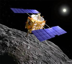 Зонд «Хаябуса» должен вернуть на Землю первые образцы минералов с поверхности астероида (изображение с сайта spaceinfo.jaxa.jp)