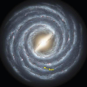 Эта огромная труба растянулась через центр Галактики на 27 тысяч световых лет (в представлении художника). Изображение с сайта www.newscientistspace.com
