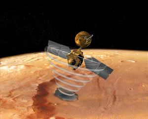 С помощью радара SHARAD зонд Mars Reconnaissance Orbiter сможет «заглянуть» под землю, чтобы проверить, нет ли под песками Марса лишней воды (изображение с сайта marsprogram.jpl.nasa.gov)