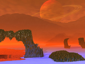 Еще недавно ученые были уверены, что поверхность Титана залита океанами жидкого метана (картина Алена Боррела «Титан. Холодный ад» — Alain Borrel 