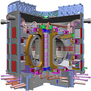 Схема экспериментального реактора ITER (изображение с сайта www.iter.org)